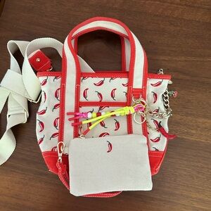 Chili Pepper Print Canvas Tote Bag